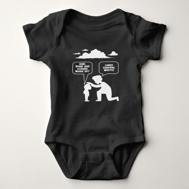 Linux Software Developer Computer Programmer Nerd Baby Bodysuit (Front)