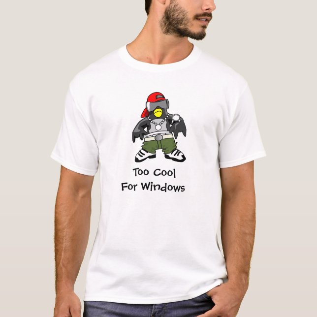 Linux T-Shirt: Too Cool For Windows T-Shirt (Front)
