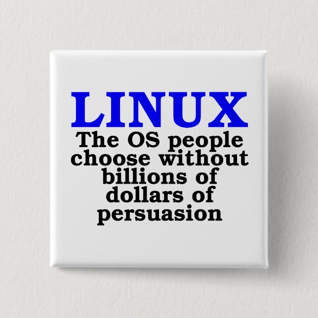 Linux. The OS people choose... 15 Cm Square Badge (Front)