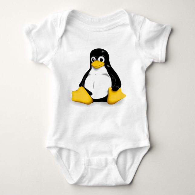 Linux Tux Organic Baby Creeper (Front)