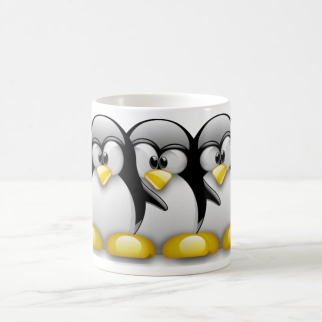 LINUX TUX PENGUIN FRIENDS MAGIC MUG (Center)