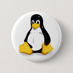 Linux Tux Pin back Button