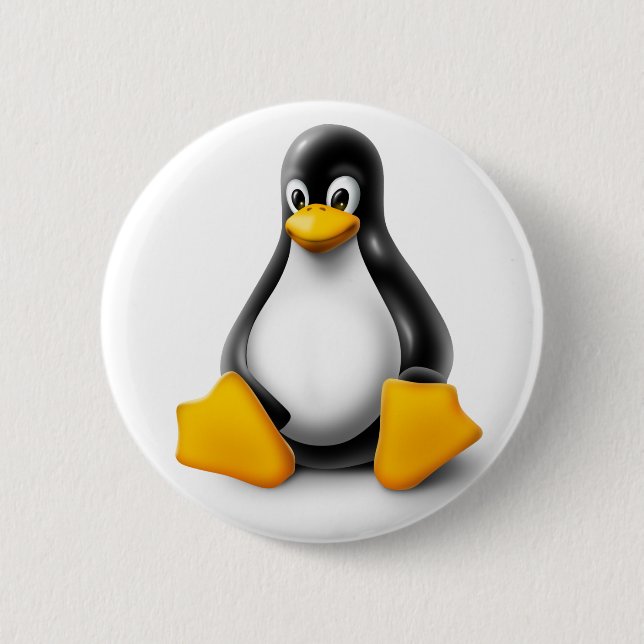 Linux Tux the Penguin 6 Cm Round Badge (Front)
