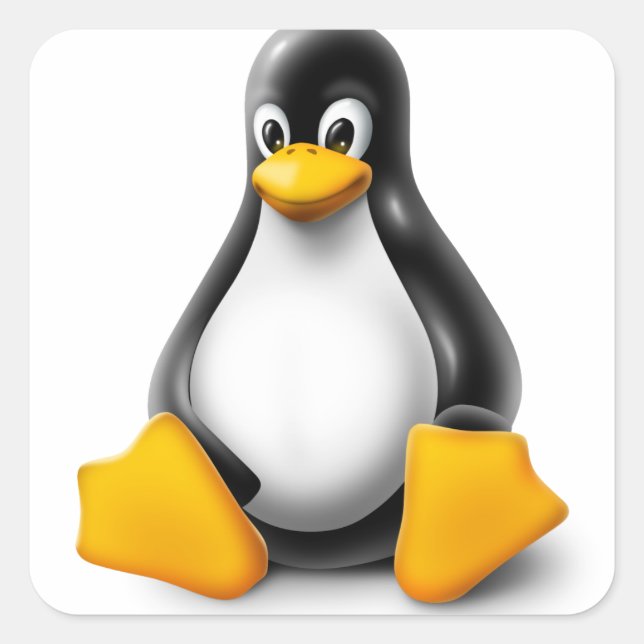 Linux Tux the Penguin Square Sticker (Front)