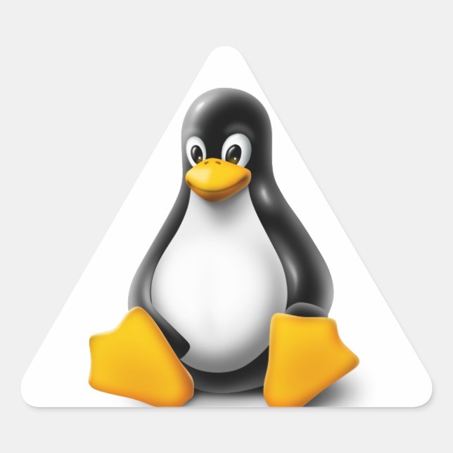 Linux Tux the Penguin Triangle Sticker (Front)