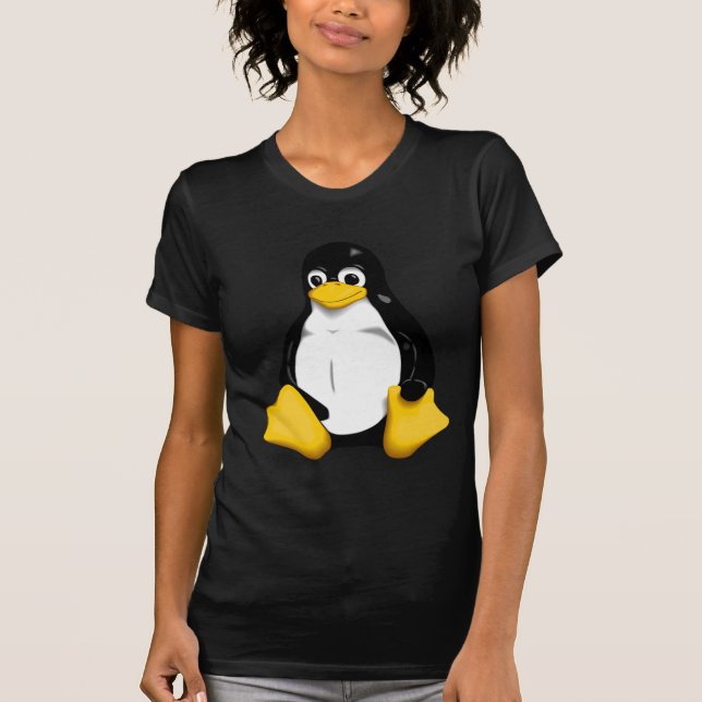 Linux Tux Womens Tee Shirt (Front)