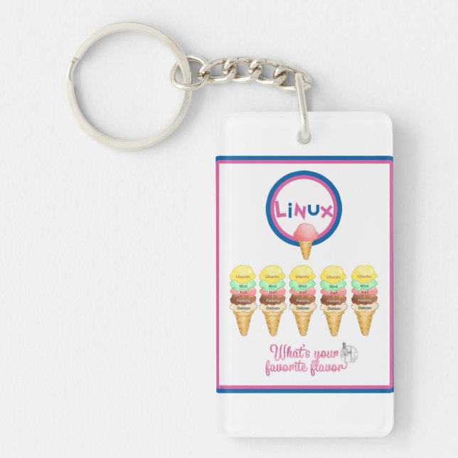 Linux: What's Your Favourite Flavour? Keychain (Front)