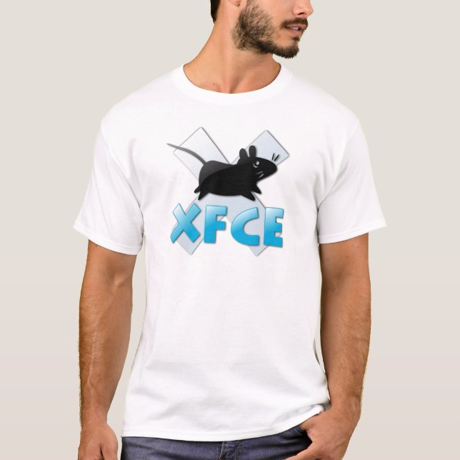Linux XFCE White T-Shirt (Front)