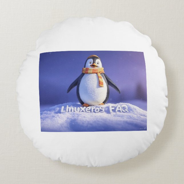 Linuxeros FAQ Round Cushion (Front)