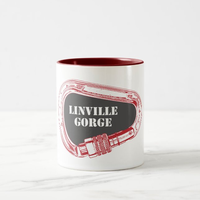 Linville Gorge Climbing Carabiner Two-Tone Coffee Mug (Center)