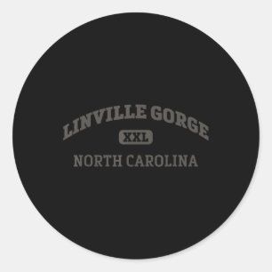 Linville Gorge College Style Rock Climbing Area De Classic Round Sticker