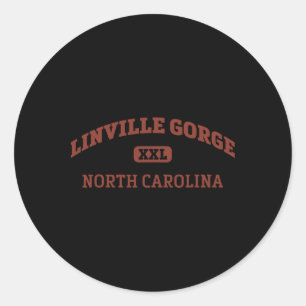Linville Gorge College Style Rock Climbing Area De Classic Round Sticker