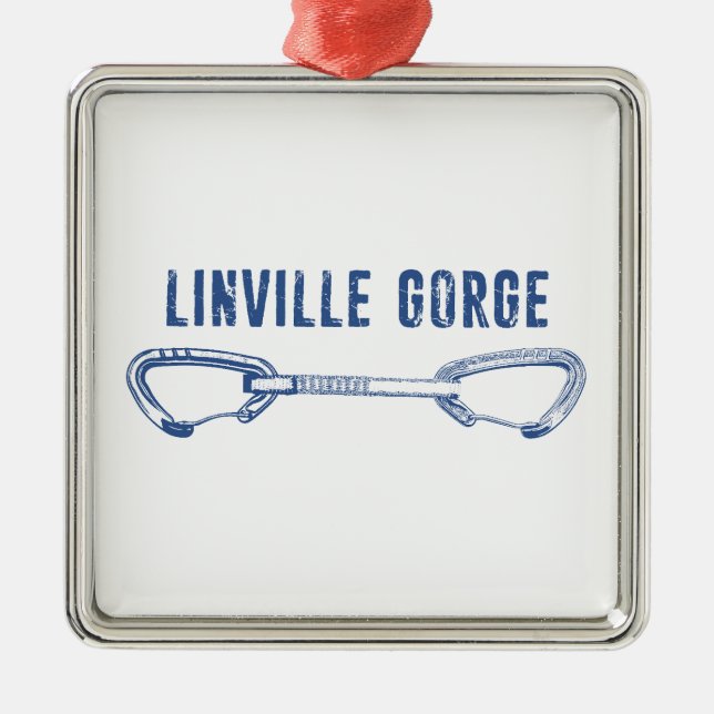 Linville Gorge North Carolina Climbing Quickdraw Metal Ornament (Front)