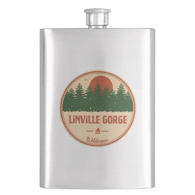 Linville Gorge Wilderness North Carolina Hip Flask (Front)