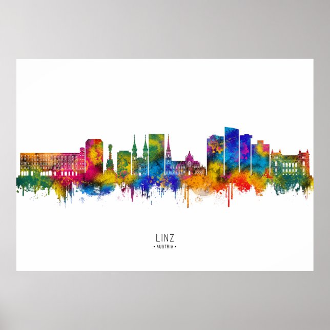 Linz Austria Skyline Poster (Front)