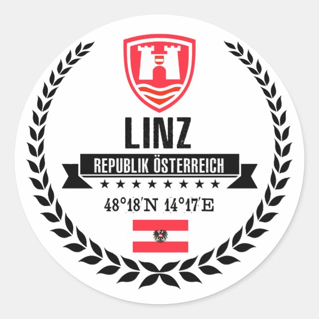 Linz Classic Round Sticker (Front)