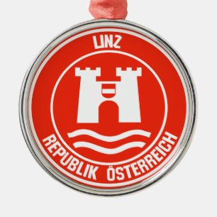Linz Round Emblem Metal Ornament