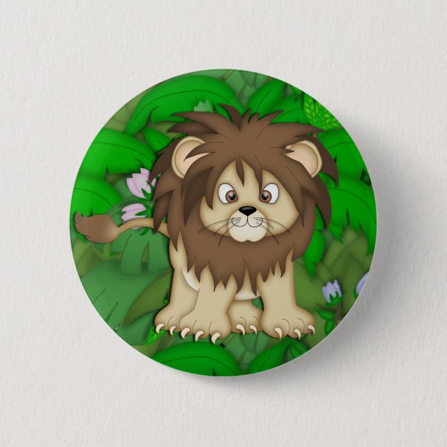 Lion1 6 Cm Round Badge (Front)