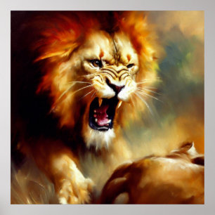 Lion (10) Wild Cat Poster
