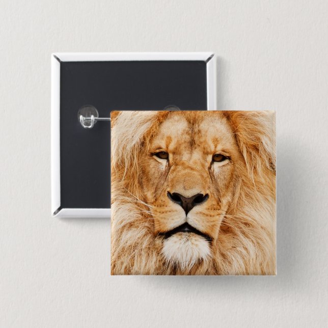 Lion 15 Cm Square Badge (Front & Back)