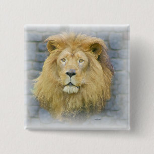 lion 15 cm square badge