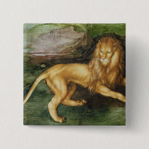 Lion 15 Cm Square Badge