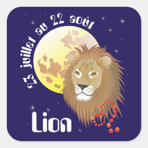 Lion 23 juillet au 22 août Autocollants Square Sticker