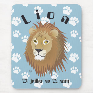Lion 23 juillet au 22 août Tapi de souri Mouse Pad