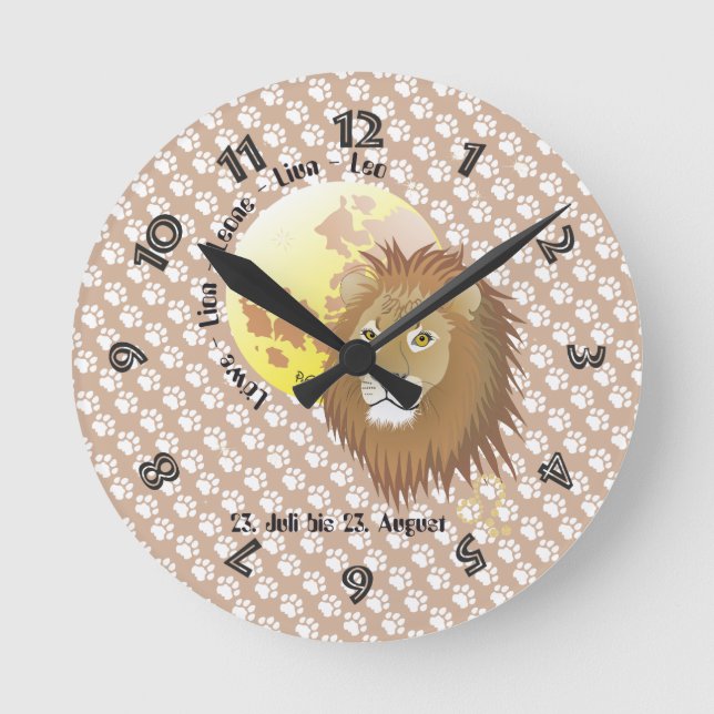 Lion 23 July to 22 August Round Clock (Front)