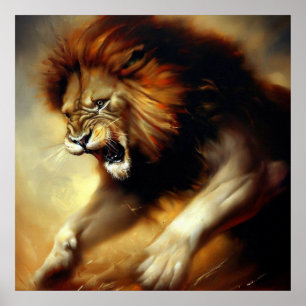 Lion (3) Wild Cat  Poster