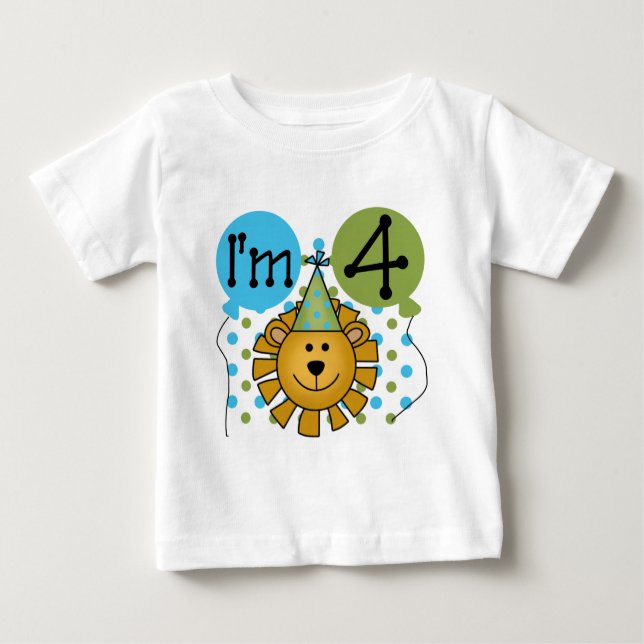 Lion 4th Birthday T-shirts and Gifts (Front)