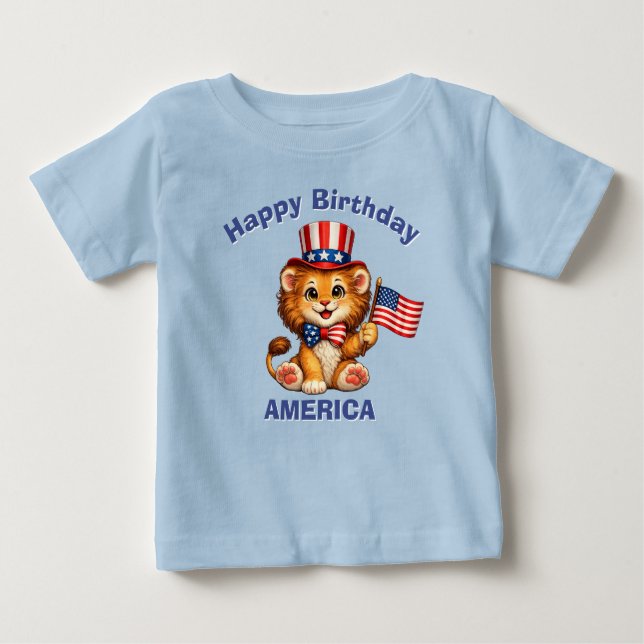 Lion (5o) Patriotic Kid T-Shirt (Front)