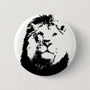 Lion 6 Cm Round Badge