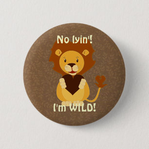 lion 6 cm round badge