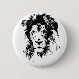 lion 6 cm round badge
