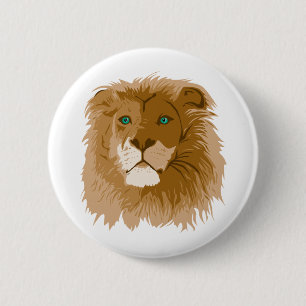 Lion 6 Cm Round Badge