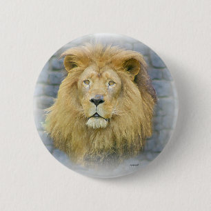 lion 6 cm round badge