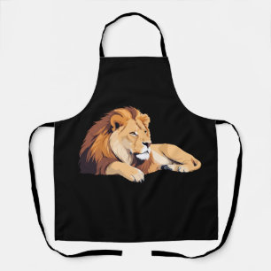 Lion Adorable Cute Animal Sleeping Relaxing Calm Apron