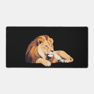 Lion Adorable Cute Animal Sleeping Relaxing Calm Desk Mat