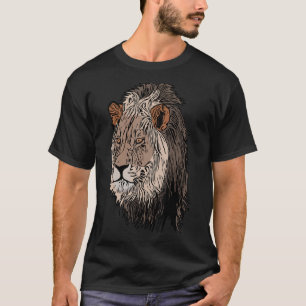 Lion Africa predator print head imprint with wild T-Shirt