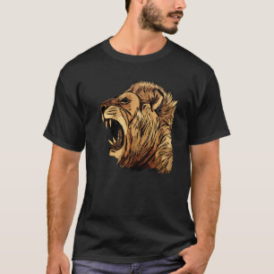 Lion Africa predator print head imprint with wild  T-Shirt