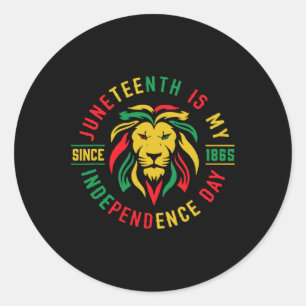 Lion African Retro Juneteenth Is My Independence D Classic Round Sticker