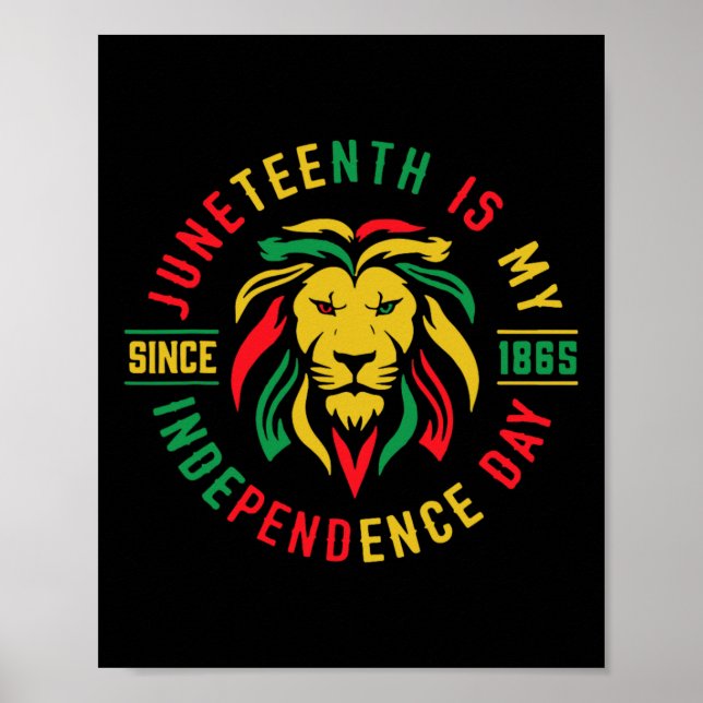 Lion African Retro Juneteenth Is My Independence D Poster (Front)