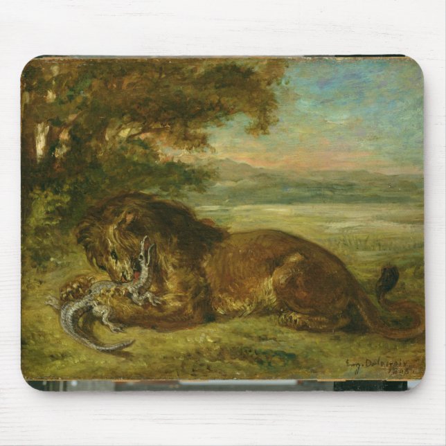 Lion and Alligator, 1863 Mouse Pad (Front)
