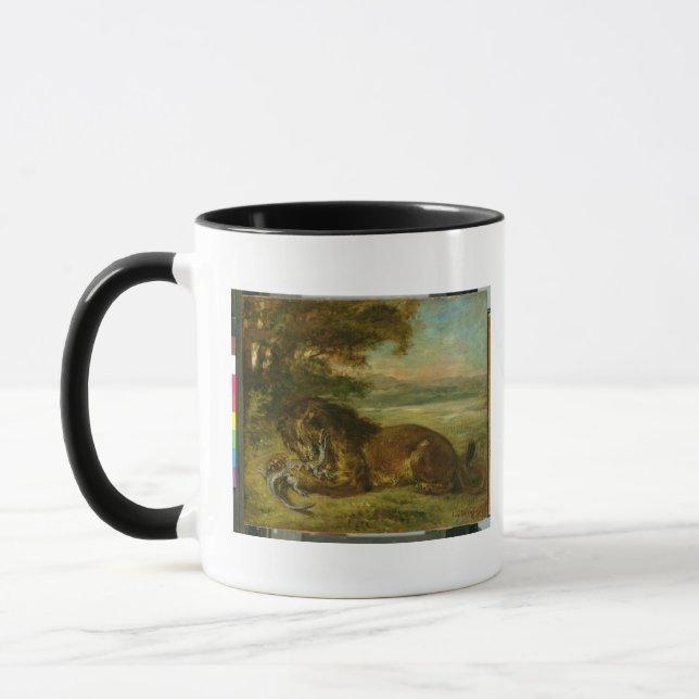 Lion and Alligator, 1863 Mug (Left)