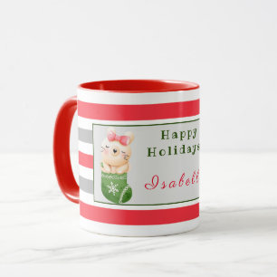 Lion and Cat Customise Text and Name Mug