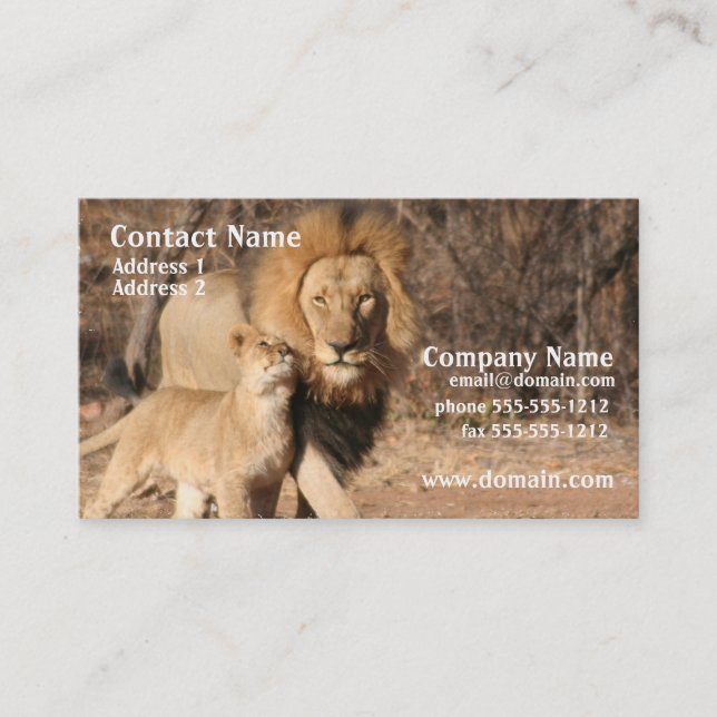 Lion and Cub Business Card (Front)