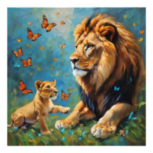 Lion And Cub Photo Print