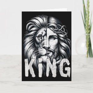 Lion And Jesus King Christian Faith Design Card