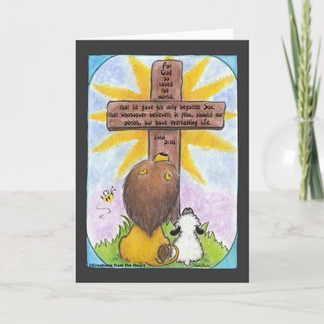 Lion and Lamb At the Cross Card (Front)